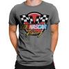 NASCAR Checkered Racing Flag Men's and Women's Short Sleeve T-Shirt (Grey, Small) view 1