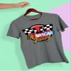 NASCAR Checkered Racing Flag Men's and Women's Short Sleeve T-Shirt (Grey, Small) view 3