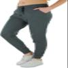 ToBeInStyle Women's Jersey Cotton Jogger Pants w/Pockets - Charcoal - Small view 3