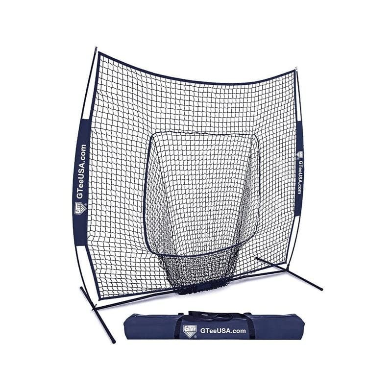 G Tee Baseball/Softball Batting Net 7' x 7' with Strike Zone Attachment & Carrying Case | for Pitching, Hitting, Throwing | Best Training Equipment for All Ages | Made in USA | Used by Pros