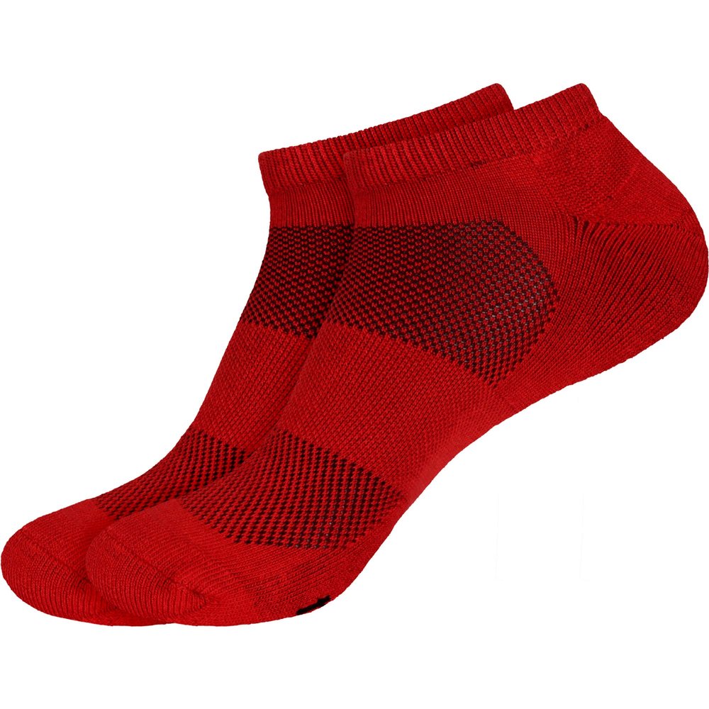 BambooMN Men's Rayon from Bamboo Fiber Sports Superior Wicking Athletic Ankle Socks - Cherry Red - 2 Pairs - Size 6-10
