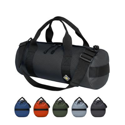Diamond Ripstop Duffle Bags, Ultra Tough & Tear Resistant, Reinforced Stitching, Weatherproof, Packable Foldable Duffle Bag for Traveling (08" x 18", 14L, Black)