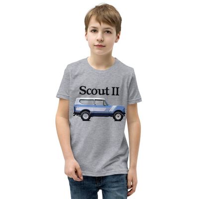 1974 International Scout II Vintage Truck Youth Short Sleeve T-Shirt Athletic Heather