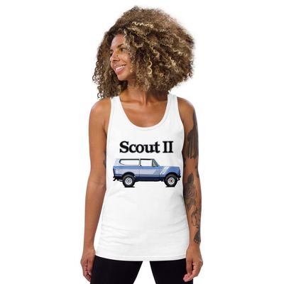 1974 International Scout II Vintage Truck Tank Top White