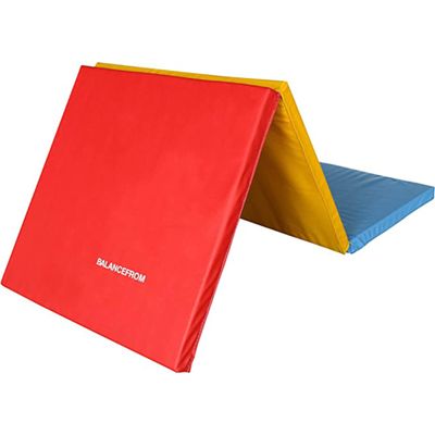 BalanceFrom 6x2 Feet 3-Panel Folding Gymnastics Mat  2-Inch Thick Pad with Vinyl Surface and Carrying Handles for Tumbling, Yoga, Pilates, Home Workouts, and Martial Arts