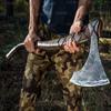 VIKING HOUSE | War Axe, Two Handed war Axe, Hand Forged Steel Axe, Norse Battle Axe, Scandinavian Style Viking Hatchet, Viking Bearded Tactical Axe, History of Viking view 1
