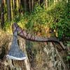 VIKING HOUSE | War Axe, Two Handed war Axe, Hand Forged Steel Axe, Norse Battle Axe, Scandinavian Style Viking Hatchet, Viking Bearded Tactical Axe, History of Viking view 3