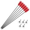 AMEYXGS Archery Flu flu Arrows and Judo Arrow Tips 30 Inch Mix Carbon Arrow Spine 500 with 4 Turkey Feather for Compound Bow Recurve Bow Competition and Target Practice(Pack of 12) (Red 2#) view 1