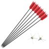 AMEYXGS Archery Flu flu Arrows and Judo Arrow Tips 30 Inch Mix Carbon Arrow Spine 500 with 4 Turkey Feather for Compound Bow Recurve Bow Competition and Target Practice(Pack of 12) (Red 3#) view 1