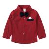 Toddler Boys Long Sleeve Red Shirt Tops Pants with Tie Child Kids Gentleman Outfits Toddler Clothes (Red, 3-4 Years) view 2