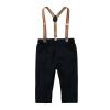 Toddler Boys Long Sleeve Red Shirt Tops Pants with Tie Child Kids Gentleman Outfits Toddler Clothes (Red, 3-4 Years) view 3