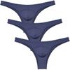 Botmois Men's Cheeky Briefs Skin Feel Skimpy Underwar Skimpy Half Cut Bikini Briefs Hipster Male Lingerie 3-Pack(Navy Blue) L view 1