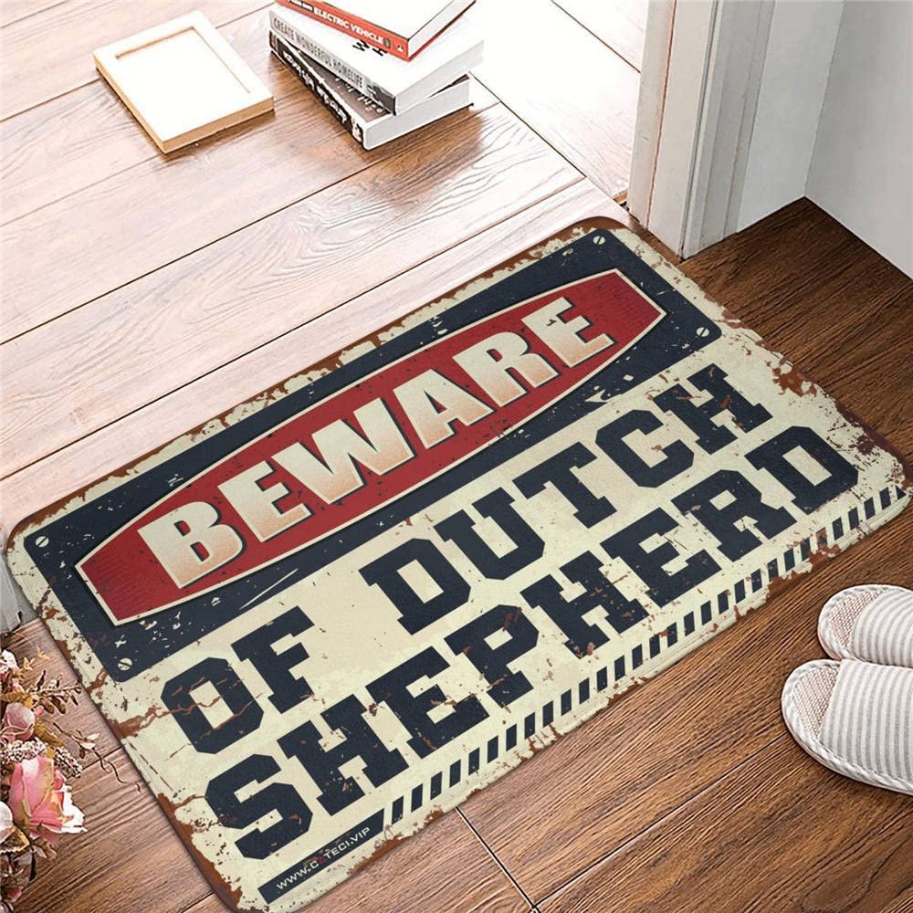 Abipuir Outside Fall Door Mat Beware of Dutch Shepherd Rug Home Sweet Home Mat Outside Decor (Size : 65X90CM)