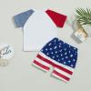 YINGISFITM 4th/Fourth of July Baby Boy Outfit Short Sleeve T Shirts Top Stars Stripes Shorts Summer Clothes Set (Block sleeve stars stripes,6-12 Months) view 3