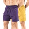 Gaglg Men's 5" Athletic Shorts 2 Pack Quick Dry Athletic Workout Gym Shorts with Zipper Pockets Yellow/Purple,XX-Large view 1