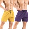 Gaglg Men's 5" Athletic Shorts 2 Pack Quick Dry Athletic Workout Gym Shorts with Zipper Pockets Yellow/Purple,XX-Large view 2