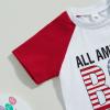 YINGISFITM 4th/Fourth of July Baby Boy Outfit Short Sleeve T Shirts Top Stars Stripes Shorts Summer Clothes Set (Block sleeve stars stripes,12-18 Months) view 4
