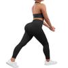 SUUKSESS Women Two Piece Seamless Ribbed Workout Sets Outfits Backless Halter Sports Bra Booty Biker Leggings (#1 Black, S) view 4