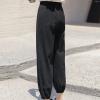 YOLAI Women Cotton Linen Jogger Sweatpants Multicolour Elastic Waist Pant Loose Lightweight Breathable Trousers (Black, S) view 3