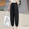 YOLAI Women Cotton Linen Jogger Sweatpants Multicolour Elastic Waist Pant Loose Lightweight Breathable Trousers (Black, S) view 4