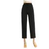 YOLAI Women's Casual Yoga Dance Trousers Stretch Straight Leg Pants Elastic Waist Drawstring Loose Lightweight Pants (Black, L) view 1