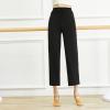 YOLAI Women's Casual Yoga Dance Trousers Stretch Straight Leg Pants Elastic Waist Drawstring Loose Lightweight Pants (Black, L) view 3