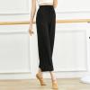 YOLAI Women's Casual Yoga Dance Trousers Stretch Straight Leg Pants Elastic Waist Drawstring Loose Lightweight Pants (Black, L) view 4
