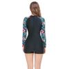 Etconen Women's Hawaii Vacation one-Piece Swimsuit one-Piece surf Suit with Color Printed Long-Sleeved Outdoor Sunscreen Clothes 2-XX-Large view 2