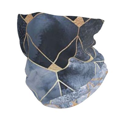 HETOCO Blue Hexagons and Diamonds Balaclava Headwea Protection Neck Scarf Headband for Women Men