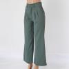 YOLAI Women Wide Leg Pants Work Business Casual High Waisted Pants Flowy Lightweight Trousers with Pockets (Blue, S) view 2