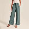 YOLAI Women Wide Leg Pants Work Business Casual High Waisted Pants Flowy Lightweight Trousers with Pockets (Blue, S) view 3