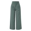 YOLAI Women Wide Leg Pants Work Business Casual High Waisted Pants Flowy Lightweight Trousers with Pockets (Blue, S) view 4
