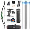 Takedown Recurve Bow Kit - Archery Bows for Adults & Youth Right-Handed Kits, 20~60lbs 57 Wooden Take Down Long Bow Package for Outdoor Hunting Training Green Sets (55lbs) view 1