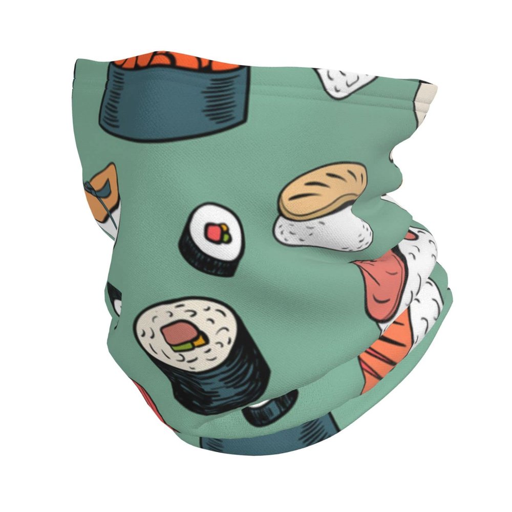 HETOCO Sushi Balaclava Headwea Protection Neck Scarf Headband for Women Men