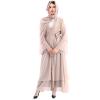 Abayas for Women Muslim: Modest Abaya Dress with Hijab Jilbab Middle East Arabian Robes Dubai Outfit Conservative Kaftan Islamic Dresses Chiffon Prayer Clothes Ramadan Eid Wedding Khaki Medium view 1