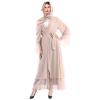 Abayas for Women Muslim: Modest Abaya Dress with Hijab Jilbab Middle East Arabian Robes Dubai Outfit Conservative Kaftan Islamic Dresses Chiffon Prayer Clothes Ramadan Eid Wedding Khaki Medium view 2