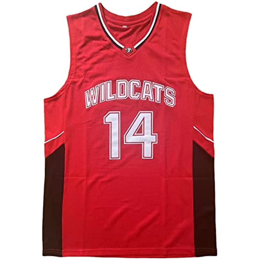 Youth Troy Bolton Jersey,Kids Wildcats #14 High School Basketball Shirt (X-Large, 14 Bolton Red)