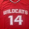 Youth Troy Bolton Jersey,Kids Wildcats #14 High School Basketball Shirt (X-Large, 14 Bolton Red) view 3