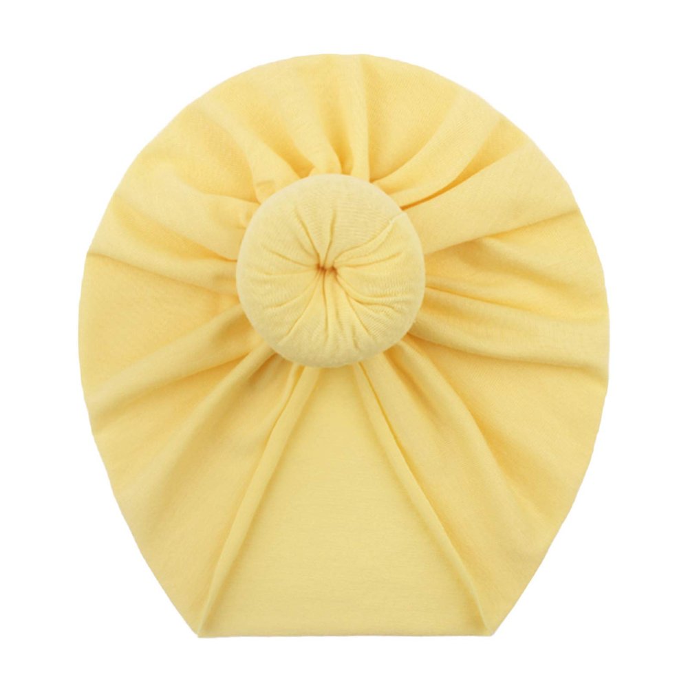 Headwear Solid Baby Toddler Hat Kids Boys Girls Knotted Accessories Baby Care Baby Swimsuit (Yellow, One Size)