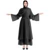 Abayas for Women Muslim: Modest Abaya Dress with Hijab Jilbab Middle East Arabian Robes Dubai Outfit Conservative Kaftan Islamic Dresses Chiffon Prayer Clothes Ramadan Eid Wedding Black Medium view 3