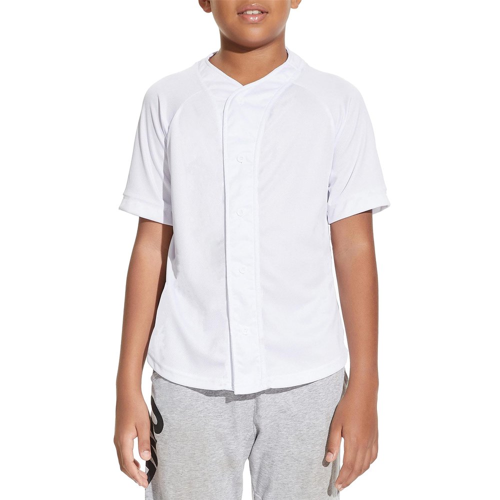 BAICAIYU Kids Baseball Jersey Solid Button Down Shirts Sports Uniform for Boy Gril Softball White1