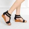 SACFOF Women's Wedge Sandals Zipper Ankle Strap Slip-On Platform Sandals Summer Open Toe Dressy Shoes Sandals view 2