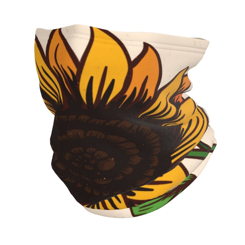 HETOCO Cute Sunflower Balaclava Headwea Protection Neck Scarf Headband for Women Men