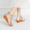 SACFOF Women's Wedge Sandals Zipper Ankle Strap Slip-On Platform Sandals Summer Open Toe Dressy Shoes Sandals view 2