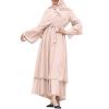 Abayas for Women Muslim: Modest Abaya Dress Middle East Arabian Robes Dubai Outfit Conservative Kaftan Islamic Dresses Chiffon Prayer Clothes Ramadan Eid Wedding Formal Party Khaki Small view 1