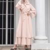 Abayas for Women Muslim: Modest Abaya Dress Middle East Arabian Robes Dubai Outfit Conservative Kaftan Islamic Dresses Chiffon Prayer Clothes Ramadan Eid Wedding Formal Party Khaki Small view 4