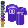 Mgowqav Custom Baseball Jersey Double-Sided Stitched Name & Number Button Closure Short Sleeve Baseball Jersey S-4XL Purple&Grey&White view 1