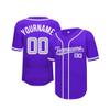 Mgowqav Custom Baseball Jersey Double-Sided Stitched Name & Number Button Closure Short Sleeve Baseball Jersey S-4XL Purple&Grey&White view 2