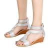 SACFOF Women's Wedge Sandals Zipper Ankle Strap Slip-On Platform Sandals Summer Open Toe Dressy Shoes Sandals view 1