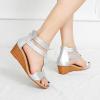 SACFOF Women's Wedge Sandals Zipper Ankle Strap Slip-On Platform Sandals Summer Open Toe Dressy Shoes Sandals view 2